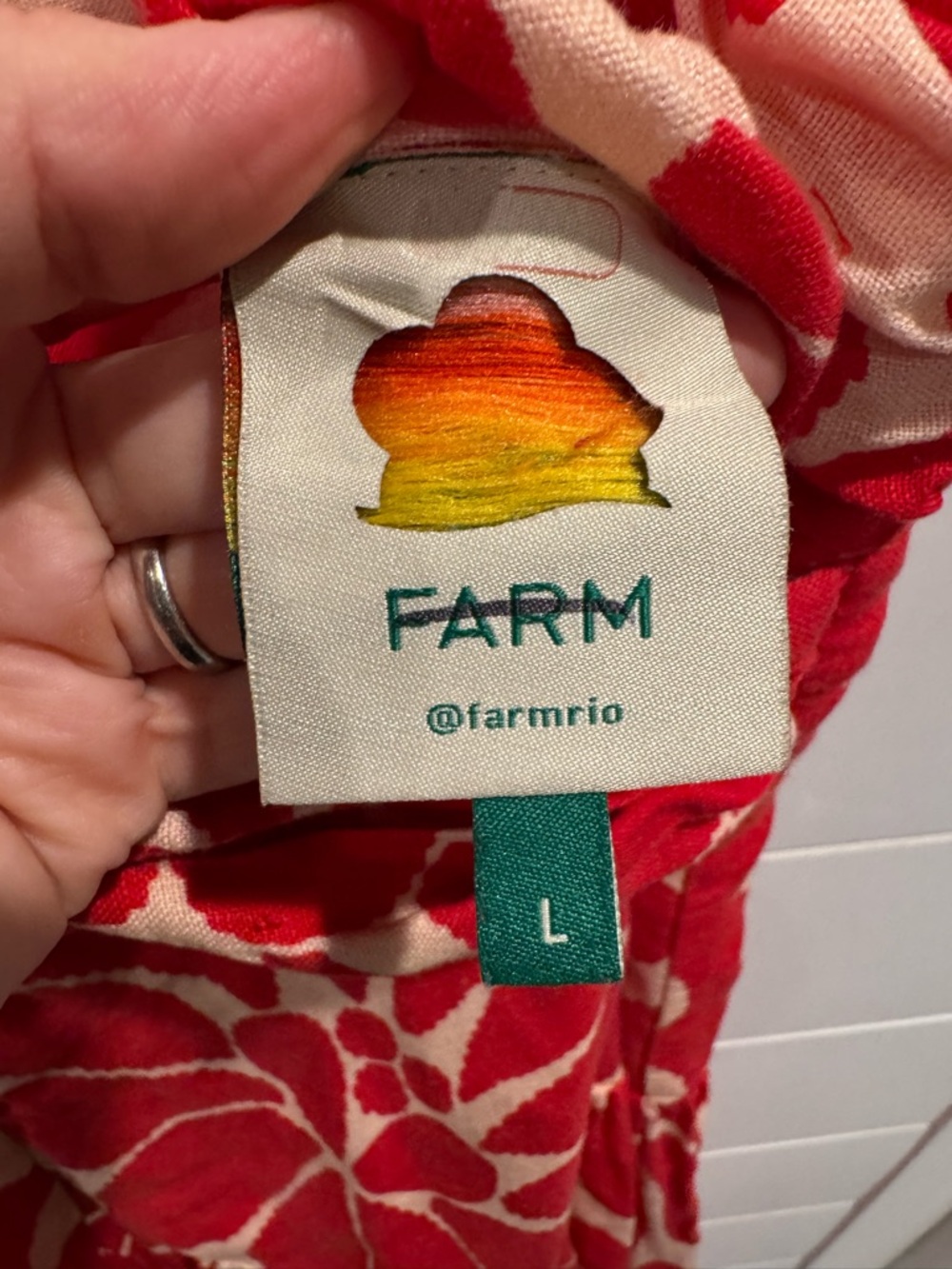 Farm Rio Palermo Sleeveless Midi Dress red floral linen - Picture 7 of 10